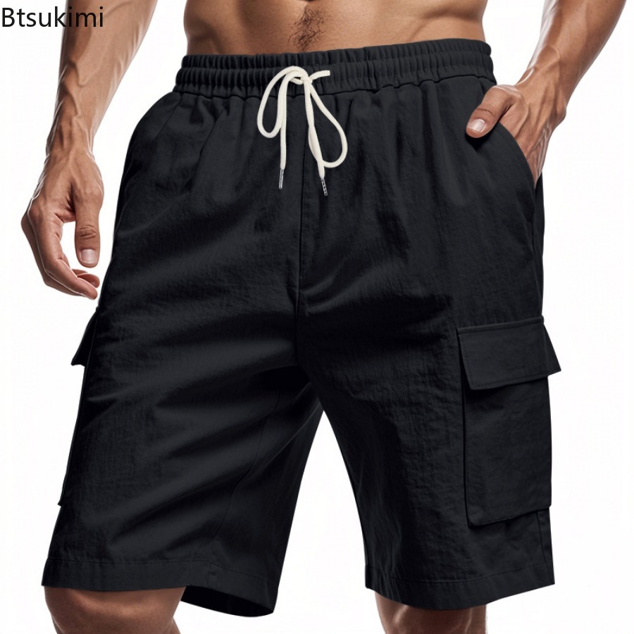 New 2025 Men's Cargo Shorts Su - огляд і ціна Short Linen Drawstring
