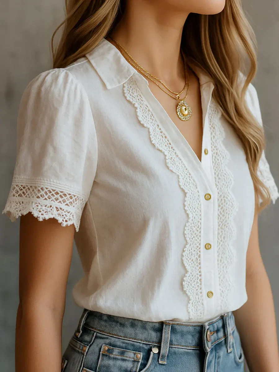 Elegant Women's Shirts Casual  - огляд і ціна Linen Shirt Breathable