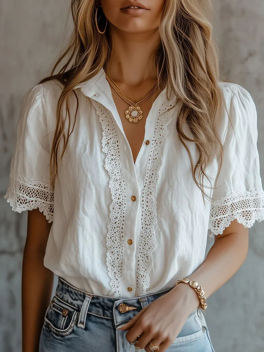 Elegant Women's Shirts Casual  - огляд і ціна Linen Shirt Breathable